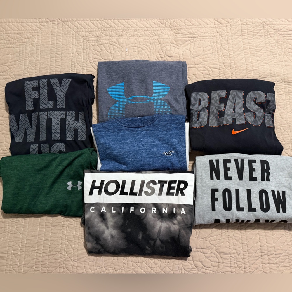 UA, Nike, & Hollister Tees (7) Size L *GUC